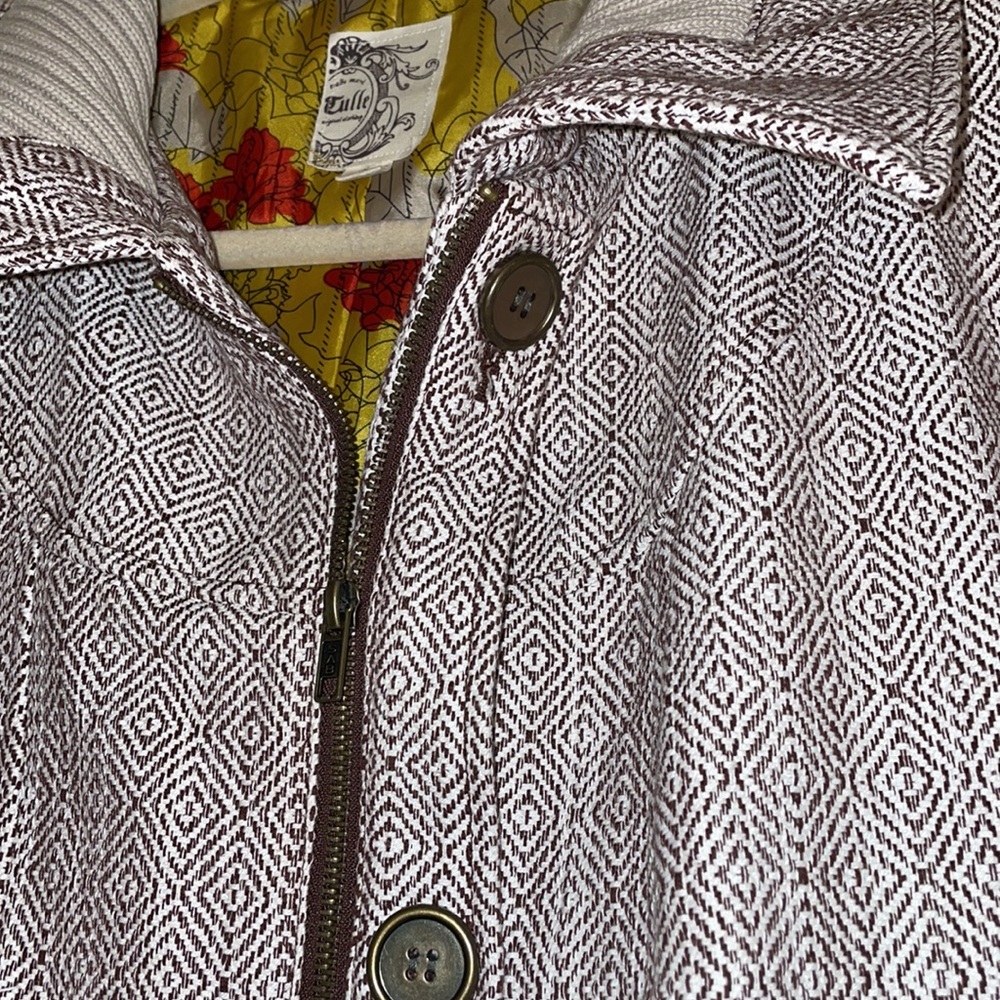 Anthropologie Tulle Coat Size L Lined ZipFront - Picture 4 of 14